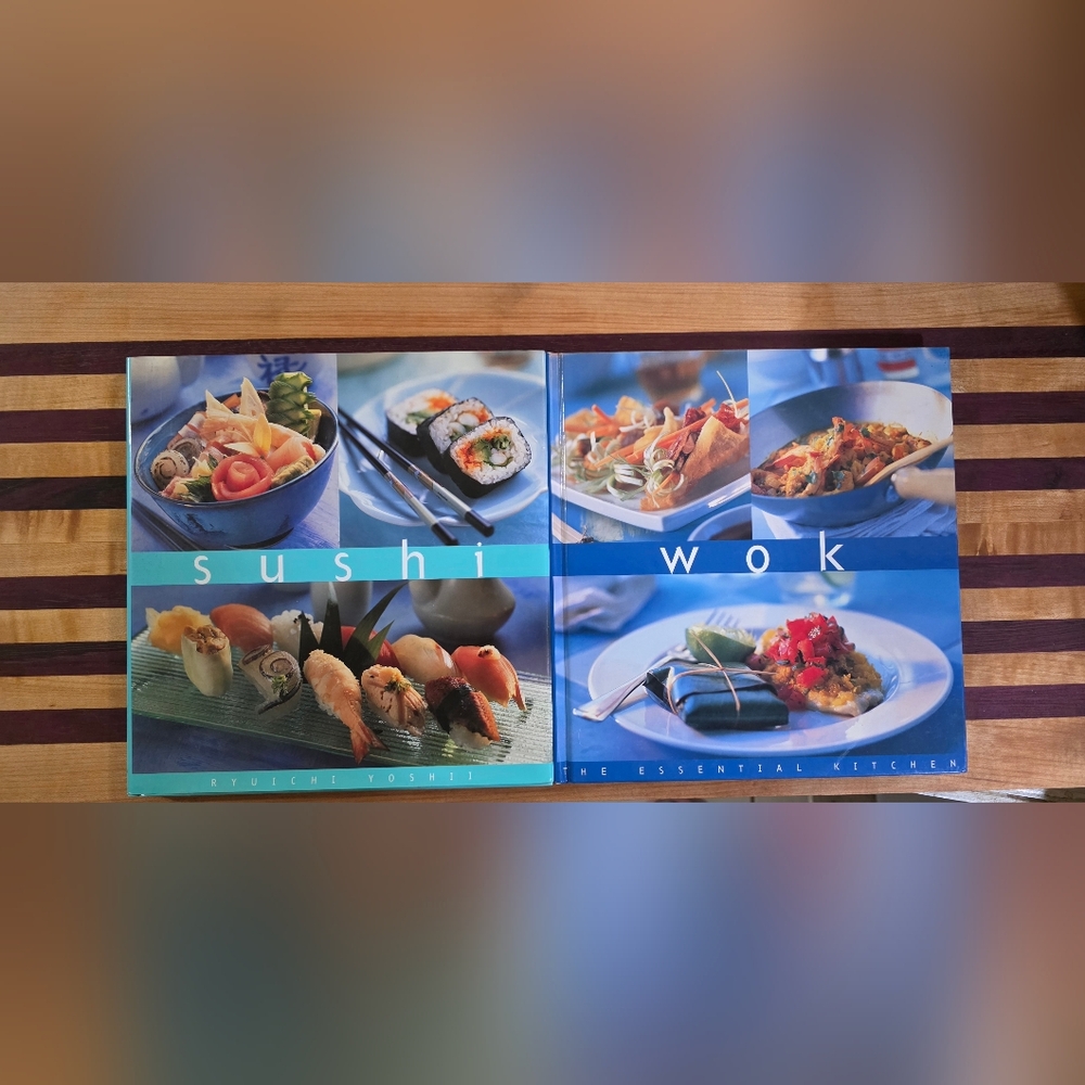 Sushi and Wok Cookbook Set - Blue Cover